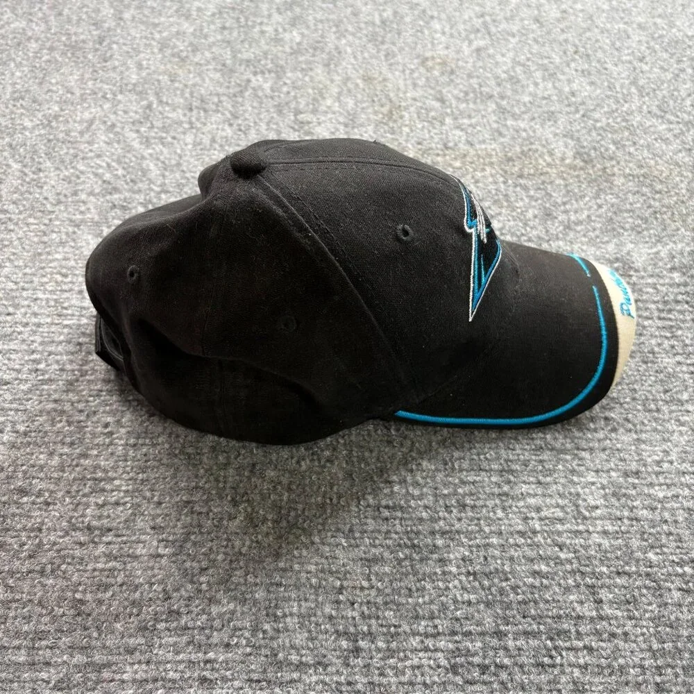 Vintage‎ Y2K Carolina Panthers Reebok NFL Baseball Cap Black Blue Hat Fan